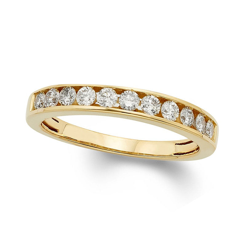 0.50 CT. T.W. Certified Natural Diamond Eleven Stone Anniversary Band in Solid 14K Gold (I/I1)