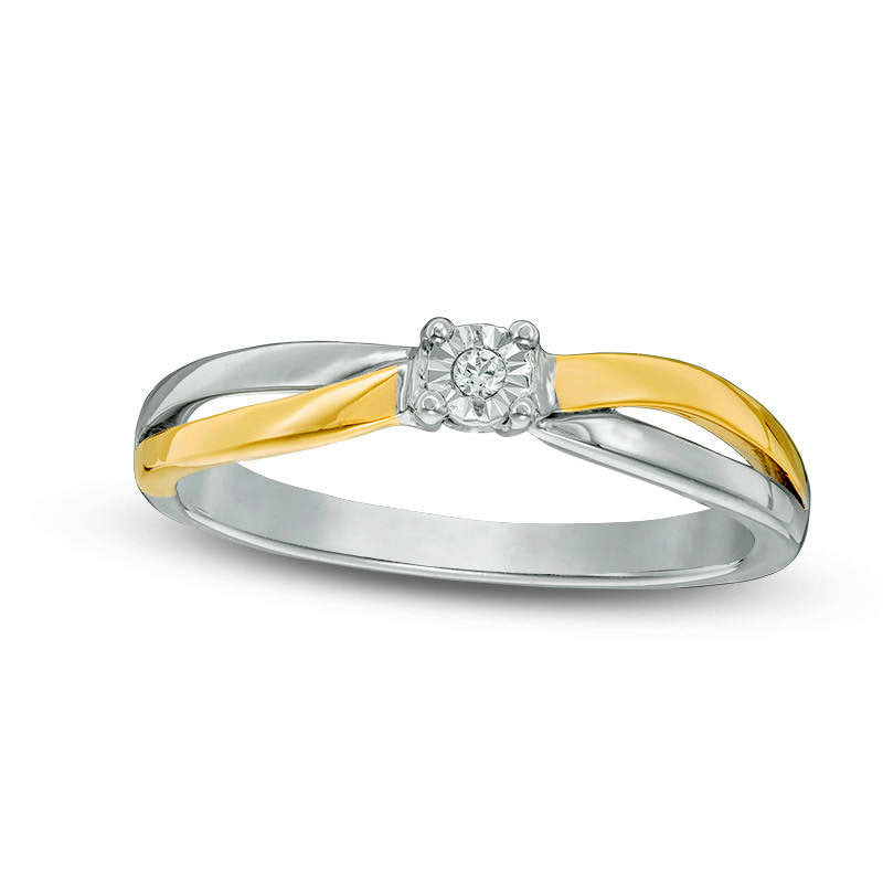 0.05 CT. Natural Clarity Enhanced Diamond Solitaire Bypass Promise Ring in Sterling Silver and Solid