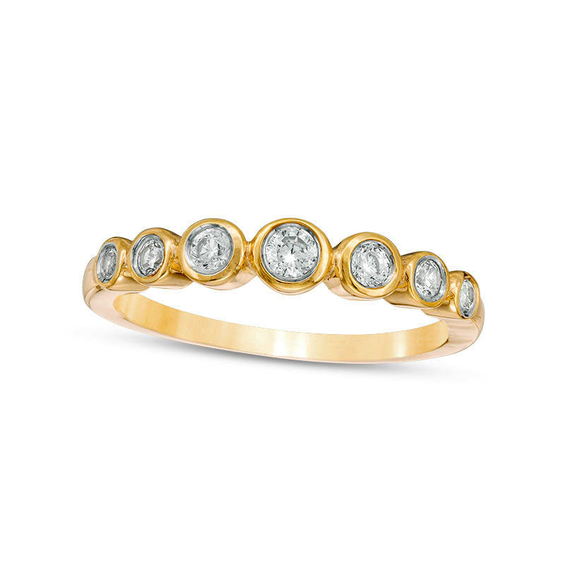 0.25 CT. T.W. Natural Diamond Bubble Stackable Band in Solid 10K Yellow Gold