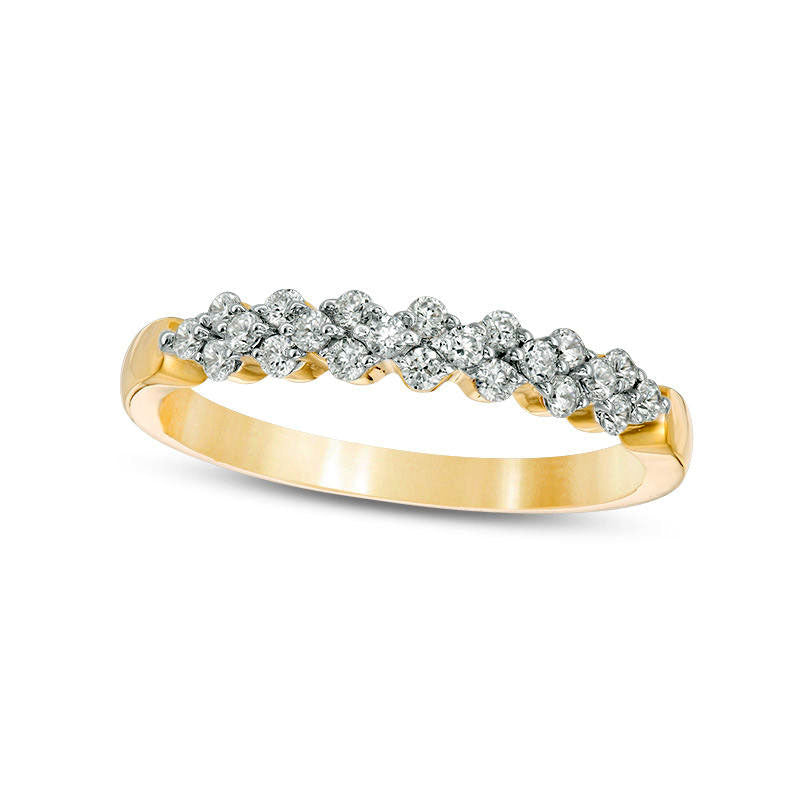 0.33 CT. T.W. Natural Diamond Alternating Stackable Band in Solid 10K Yellow Gold