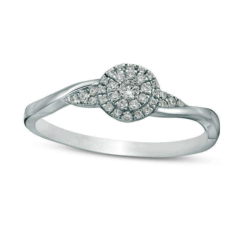 0.17 CT. T.W. Composite Natural Diamond Promise Ring in Solid 10K White Gold