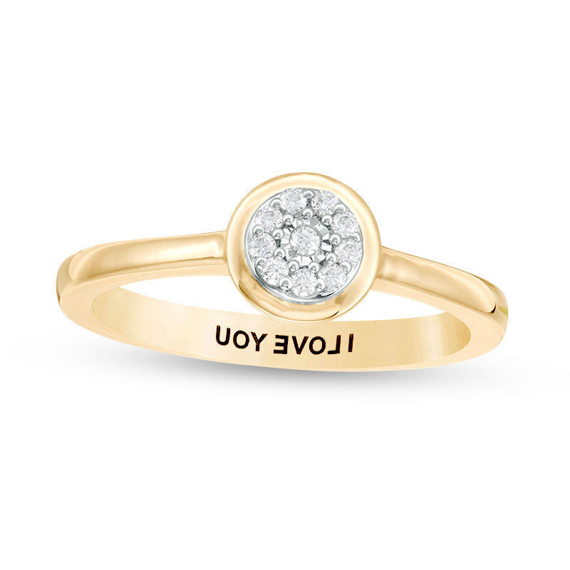 Engravable 0.07 CT. T.W. Composite Natural Diamond Promise Ring in Solid 10K White, Yellow or Rose G