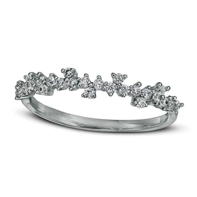 0.25 CT. T.W. Natural Diamond Scattered Band in Solid 10K White Gold