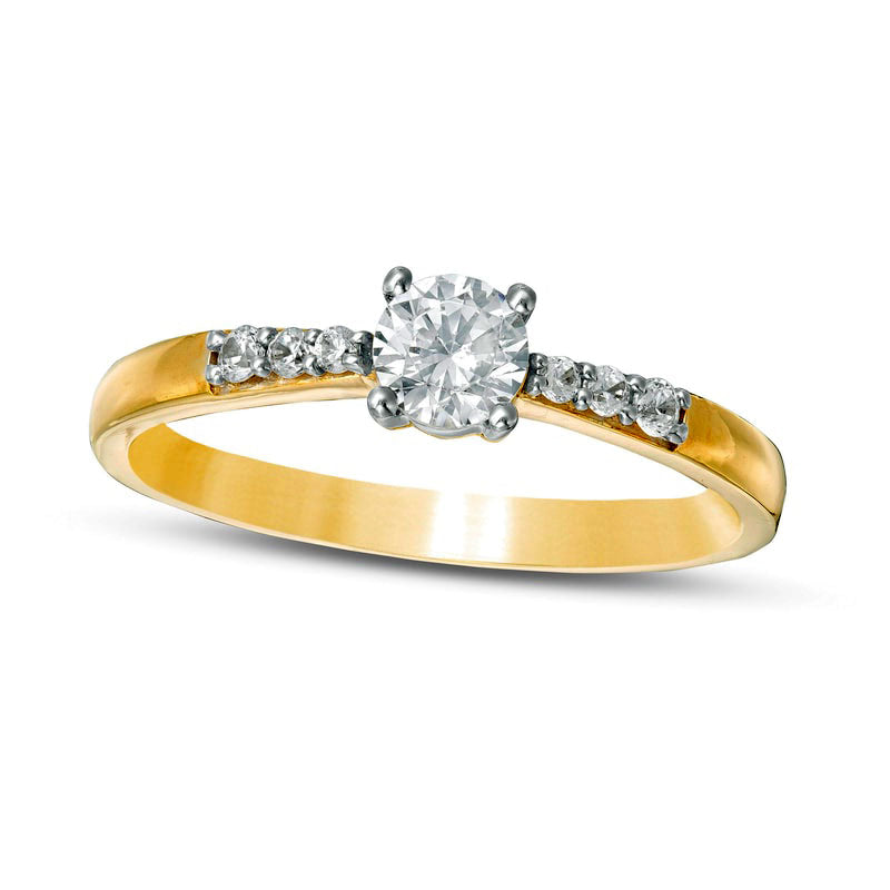 0.33 CT. T.W. Natural Diamond Engagement Ring in Solid 10K Yellow Gold