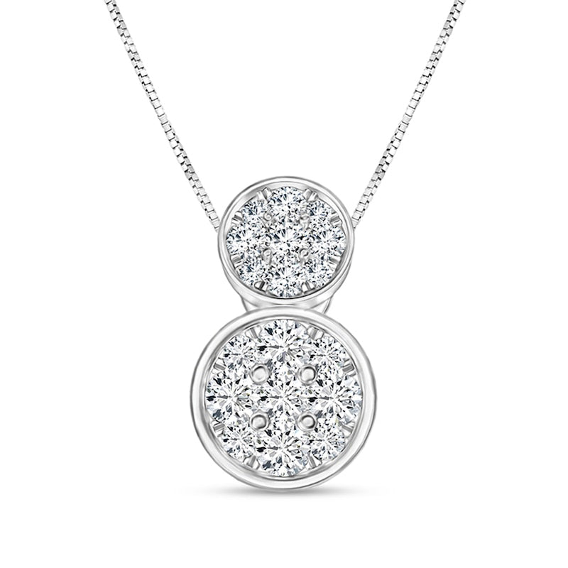 0.5 CT. T.W. Composite Natural Diamond Station Necklace in 10K White Gold