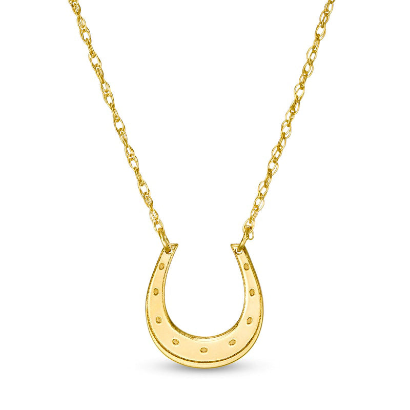 Mini Horseshoe Necklace in 14K Gold