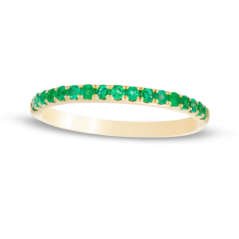 Emerald Petite Stackable Band in Solid 10K Yellow Gold