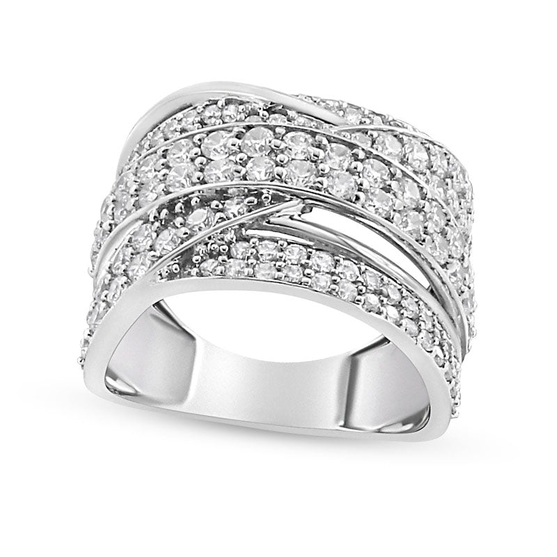 2.0 CT. T.W. Natural Diamond Layered Orbit Ring in Sterling Silver