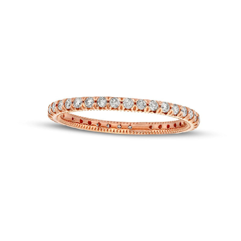 0.50 CT. T.W. Natural Diamond Antique Vintage-Style Eternity Band in Solid 10K Rose Gold