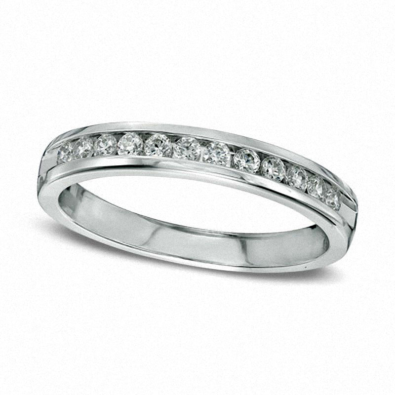 Previously Owned - 0.50 CT. T.W. Natural Diamond Channel Band in Solid 14K White Gold