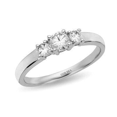 1/2 ct. Round Cut Diamond White Gold Three-stone Engagement Ring