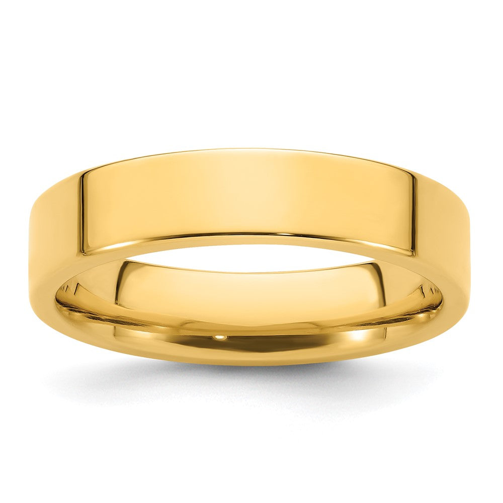 Solid 18K Yellow Gold 5mm Standard Flat Comfort Fit Men's/Women's Wedding Band Ring Size 8