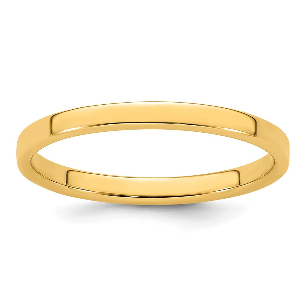 Solid 10K Yellow Gold 2mm Light Weight Flat Men's/Women's Wedding Band Ring Size 6