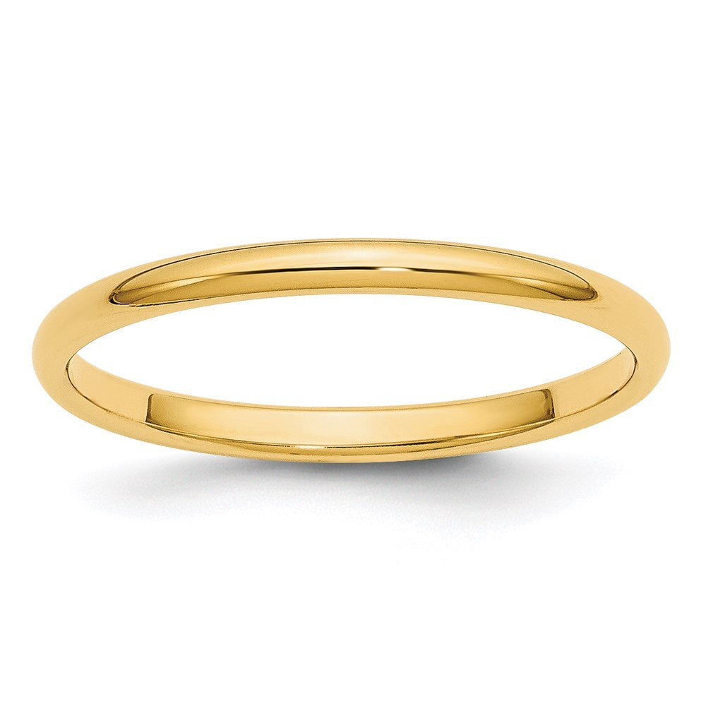 Solid 14K Yellow Gold 2mm Half Round Men's/Women's Wedding Band Ring Size 10