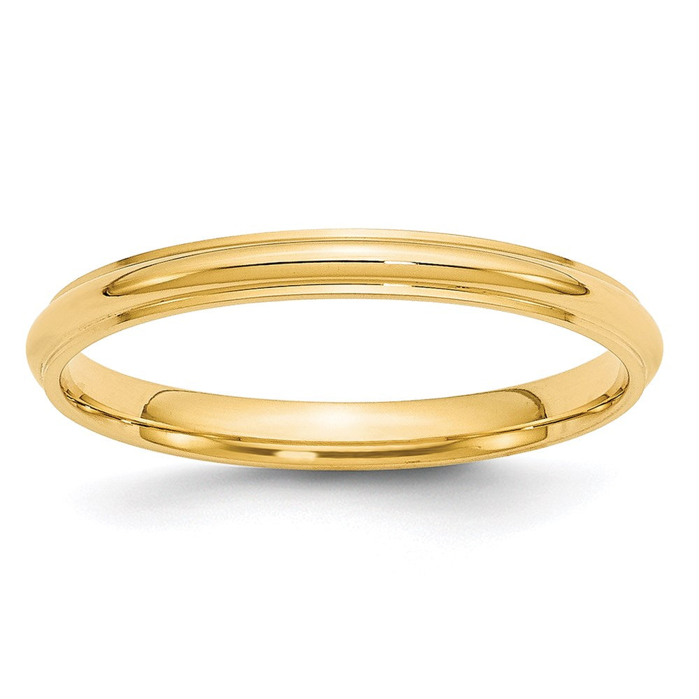 Solid 18K Yellow Gold 2.5mm Half Round with Edge Men's/Women's Wedding Band Ring Size 8.5