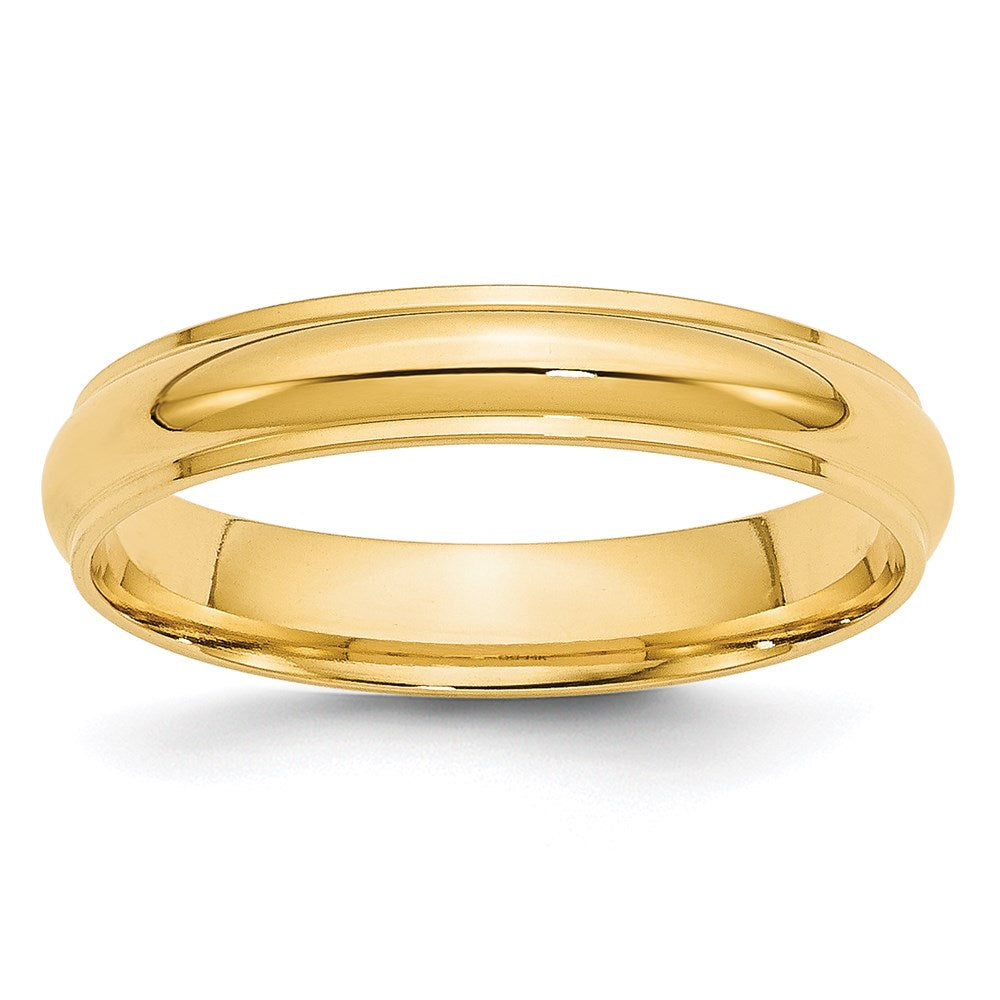 Solid 18K Yellow Gold 4mm Half Round with Edge Men's/Women's Wedding Band Ring Size 4