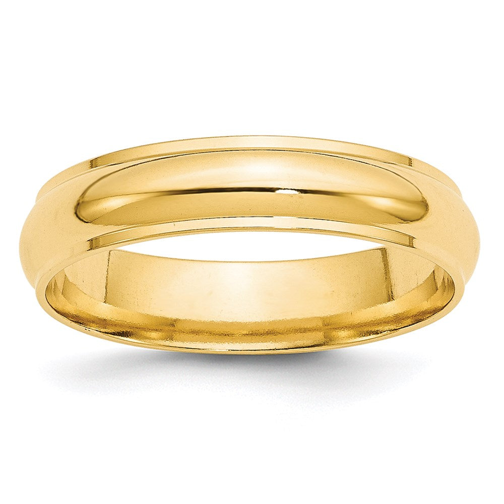 Solid 10K Yellow Gold 5mm Half Round with Edge Men's/Women's Wedding Band Ring Size 5