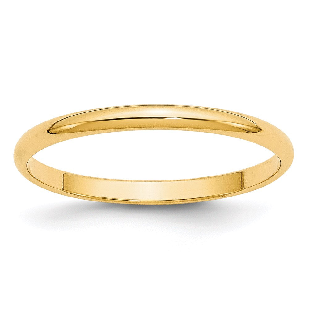 Solid 18K Yellow Gold 2mm Light Weight Half Round Men's/Women's Wedding Band Ring Size 10