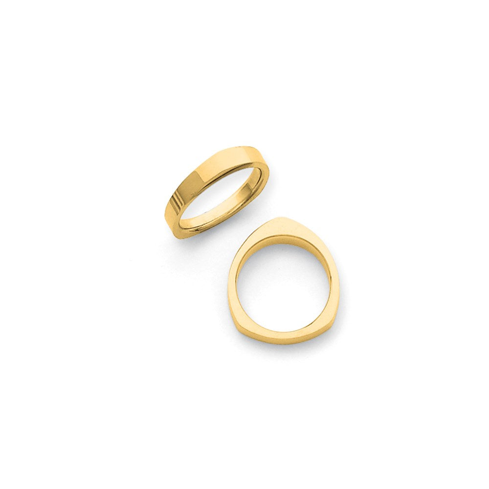 Solid 10K Yellow Gold Yellow Gold Tapered Domed Square/Rocker Comfort Fit Men's/Women's Wedd