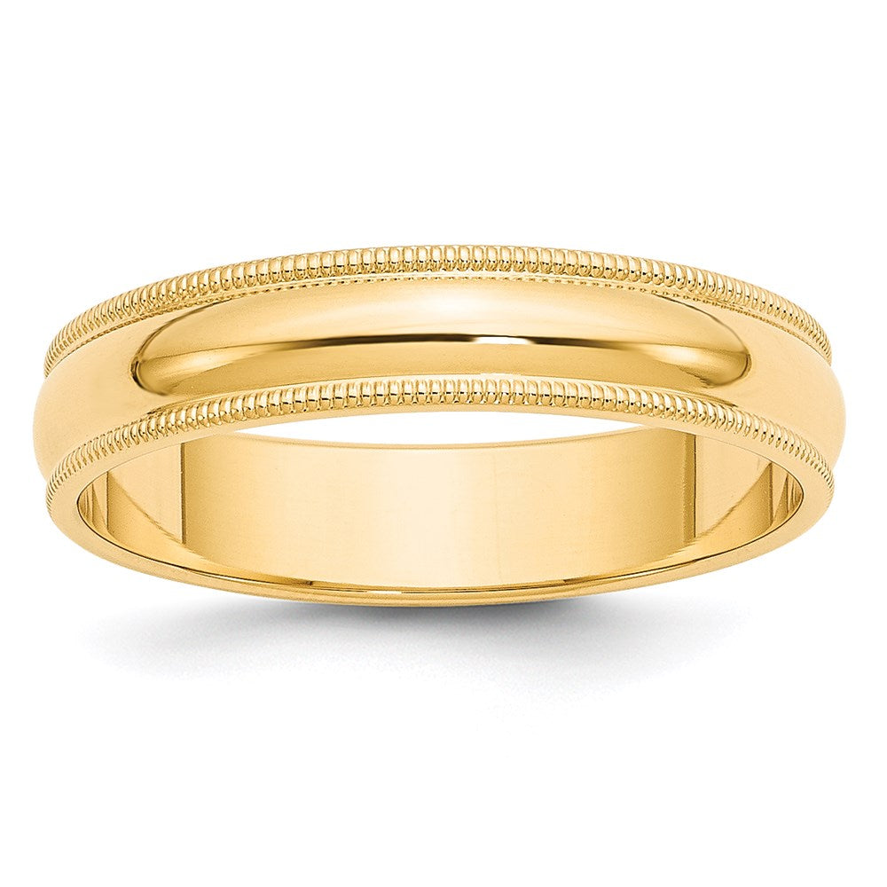 Solid 18K Yellow Gold 5mm Milgrain Half Round Men's/Women's Wedding Band Ring Size 13.5