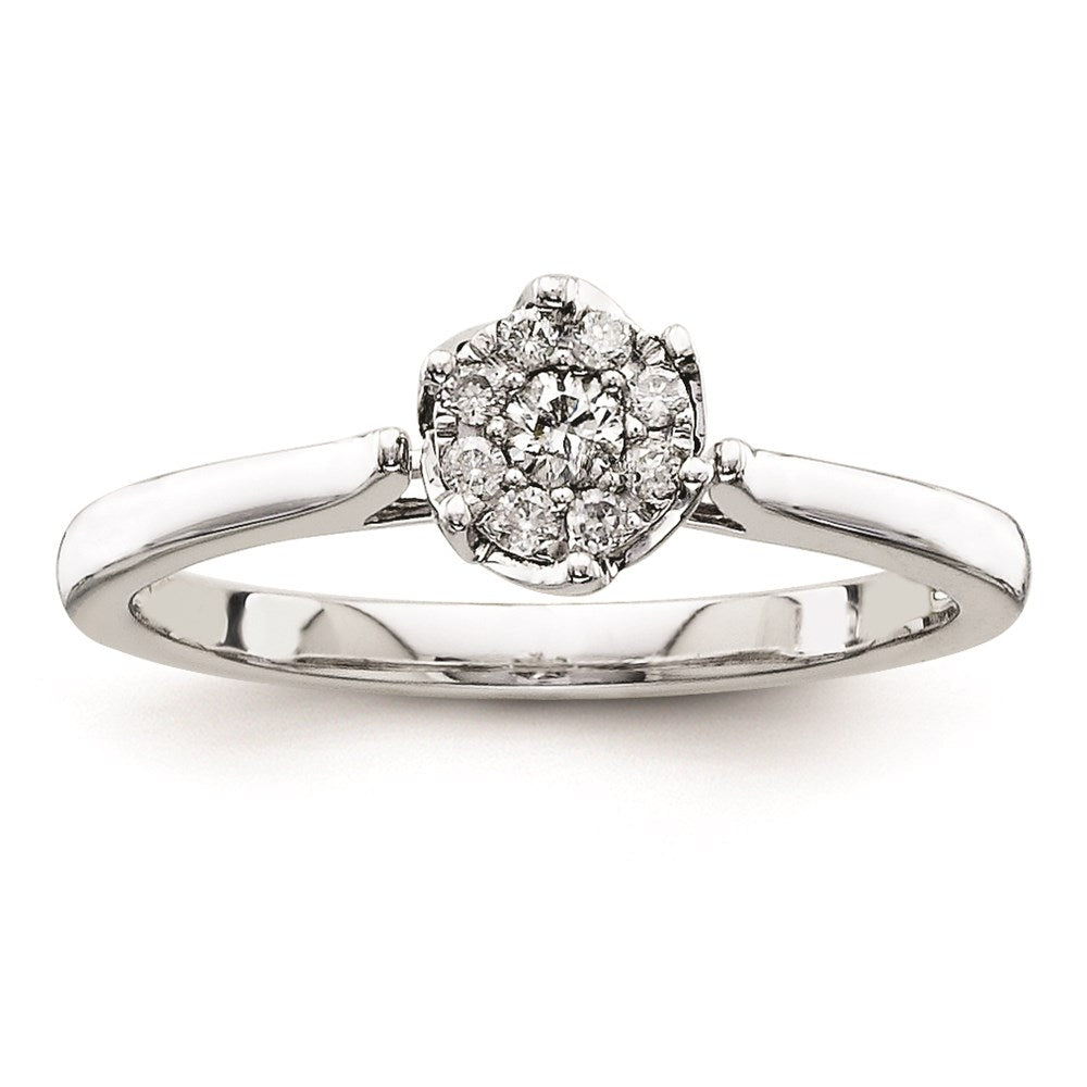 Sterling Silver Diamond Engagement Ring