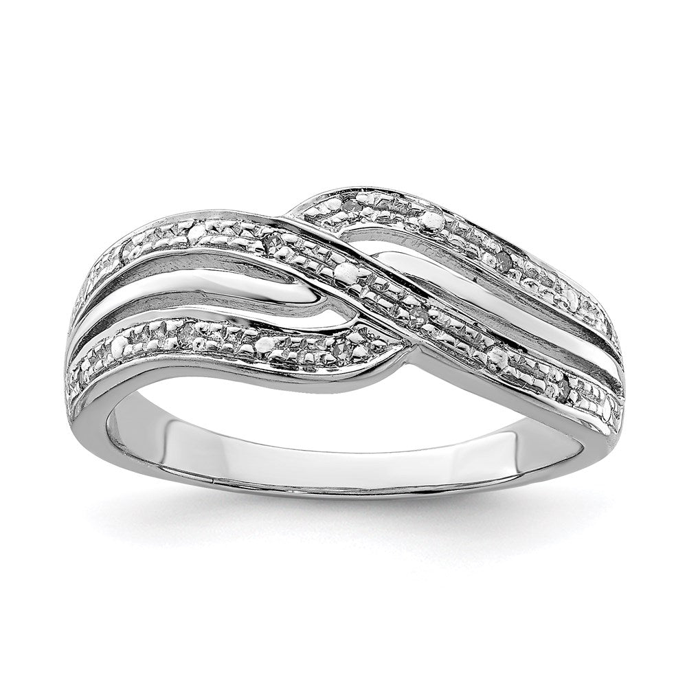 Sterling Silver Rhodium Plated Diamond Ring