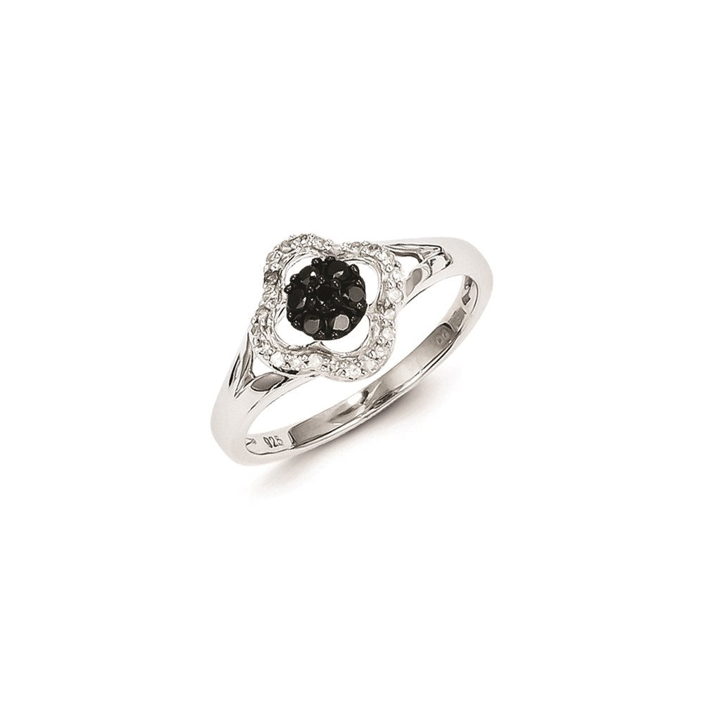 Sterling Silver Black & White Diamond Ring