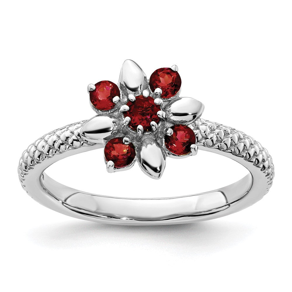 Sterling Silver Stackable Expressions Garnet Ring