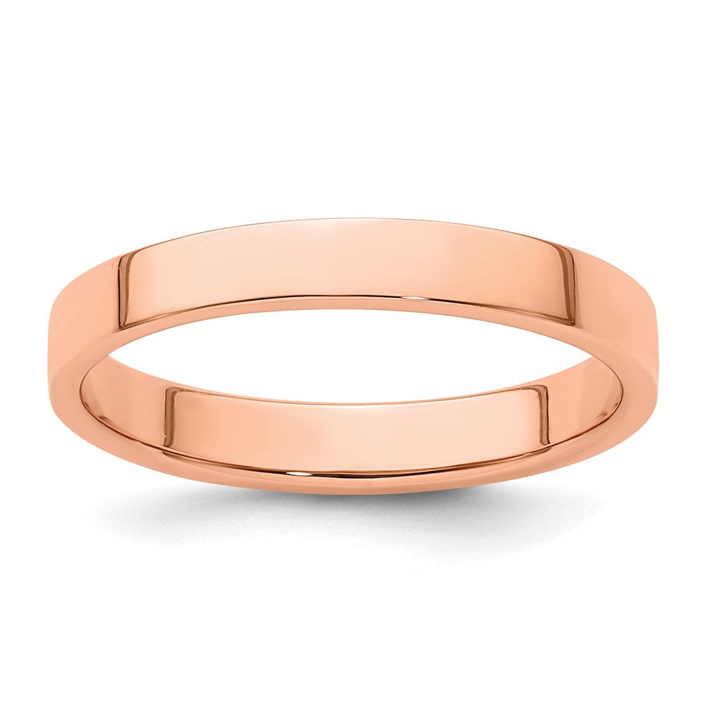 Solid 14K Yellow Gold Rose Gold 3mm Light Weight Flat Men's/Women's Wedding Band Ring Size 1