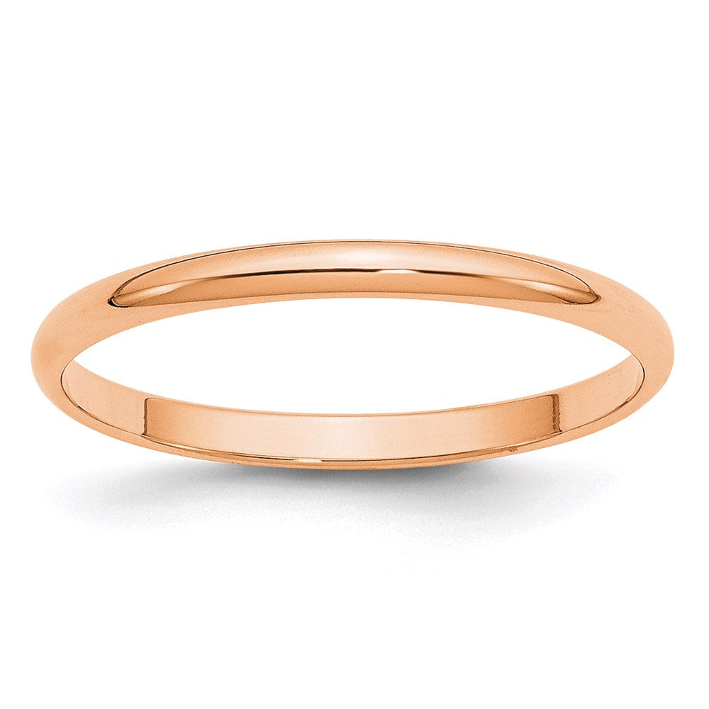 Solid 10K Yellow Gold Rose Gold 2mm Light Weight Half Round Men's/Women's Wedding Band Ring 