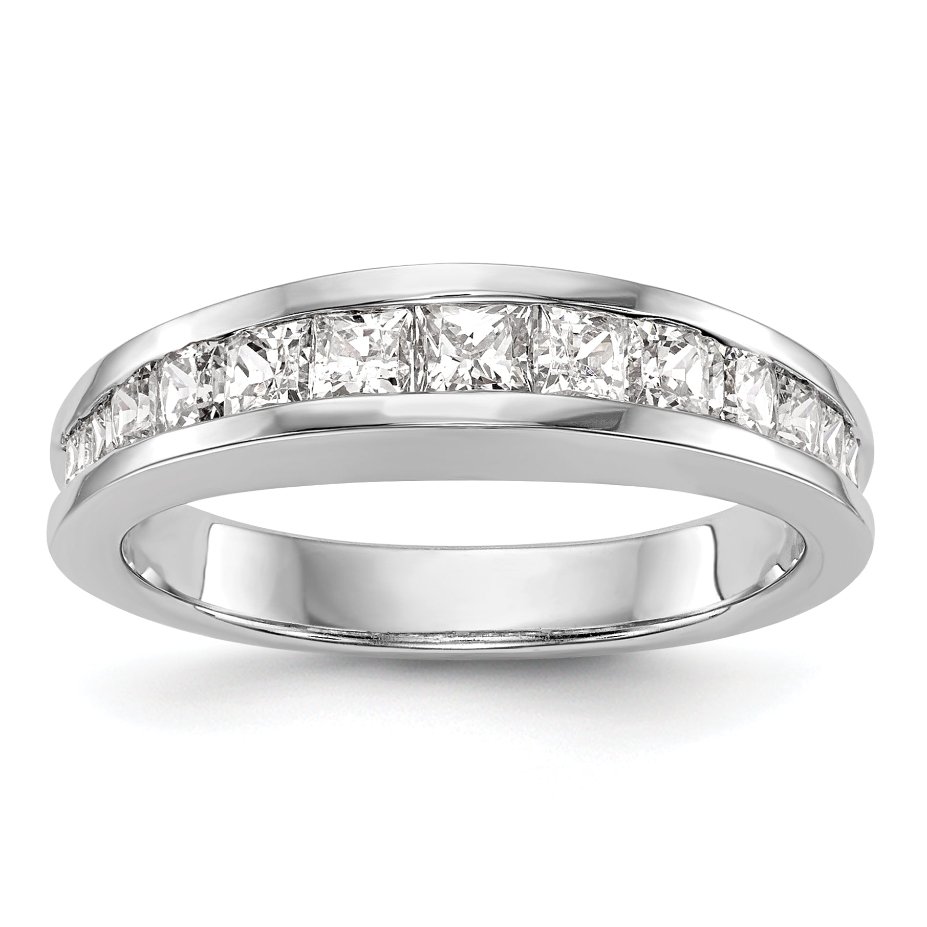 1.15ct. CZ Solid Real 14k White Gold Wedding Wedding Band Ring