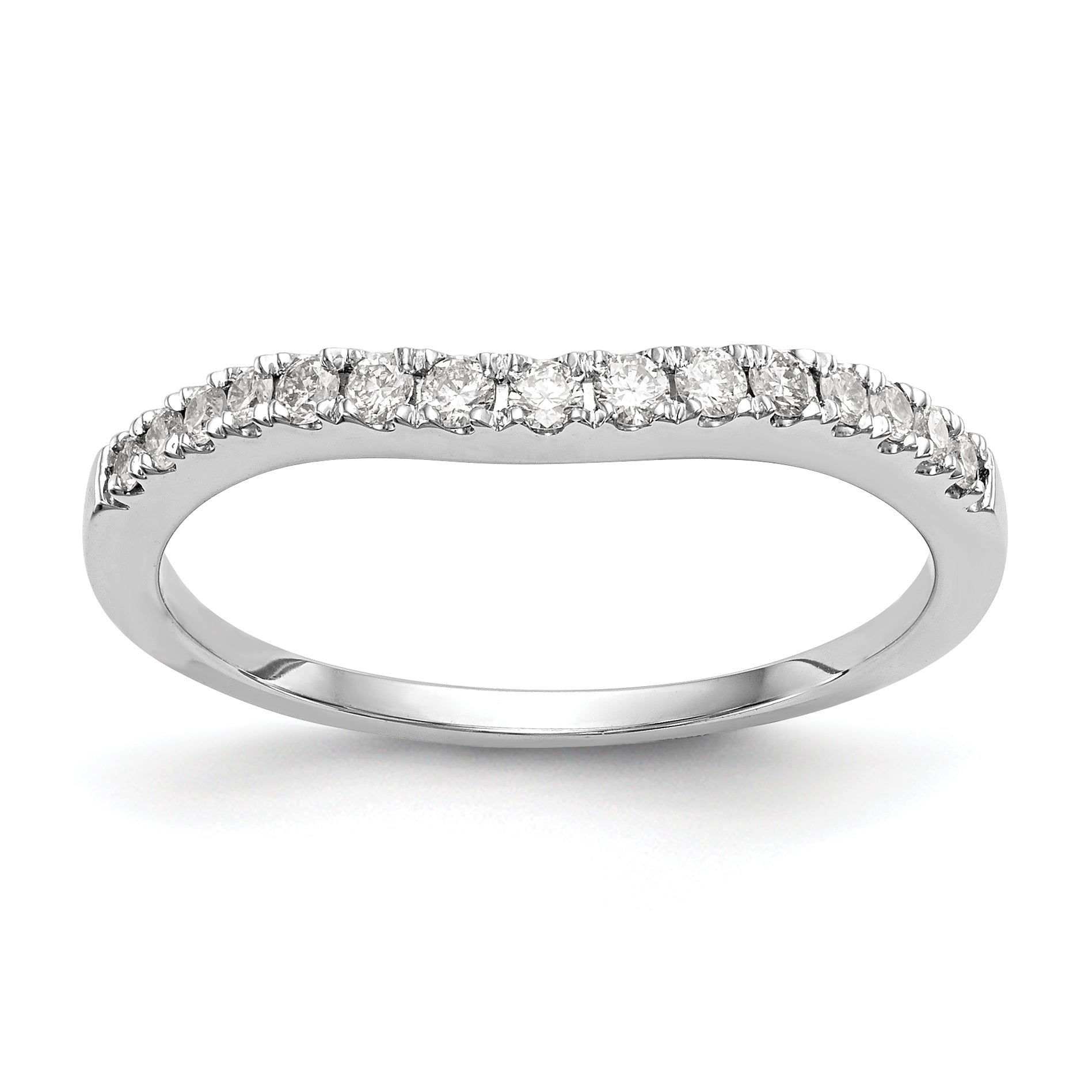 0.25ct. CZ Solid Real 14K White Gold Wedding Wedding Band Ring