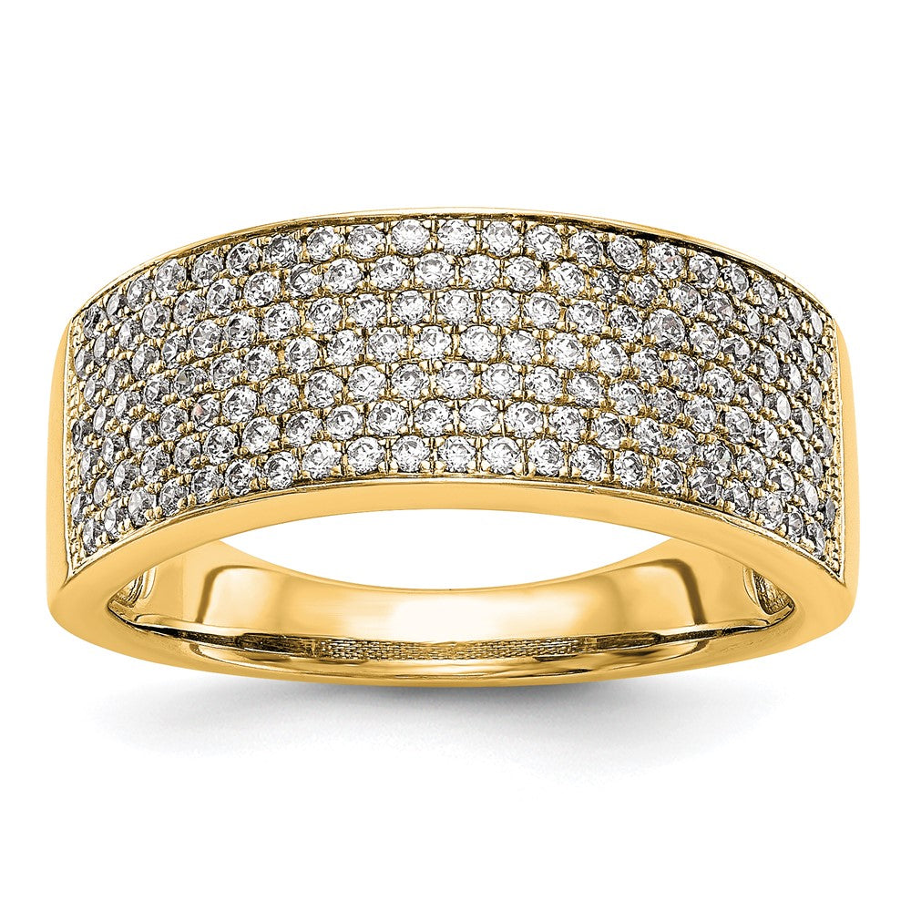 14K Yellow Gold Micro Pave Real Diamond Band