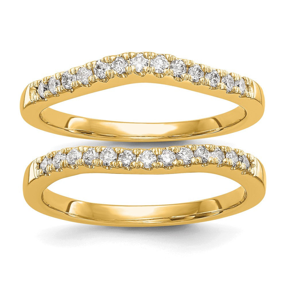 14K Set of Two Yellow Gold Real Diamond Bands