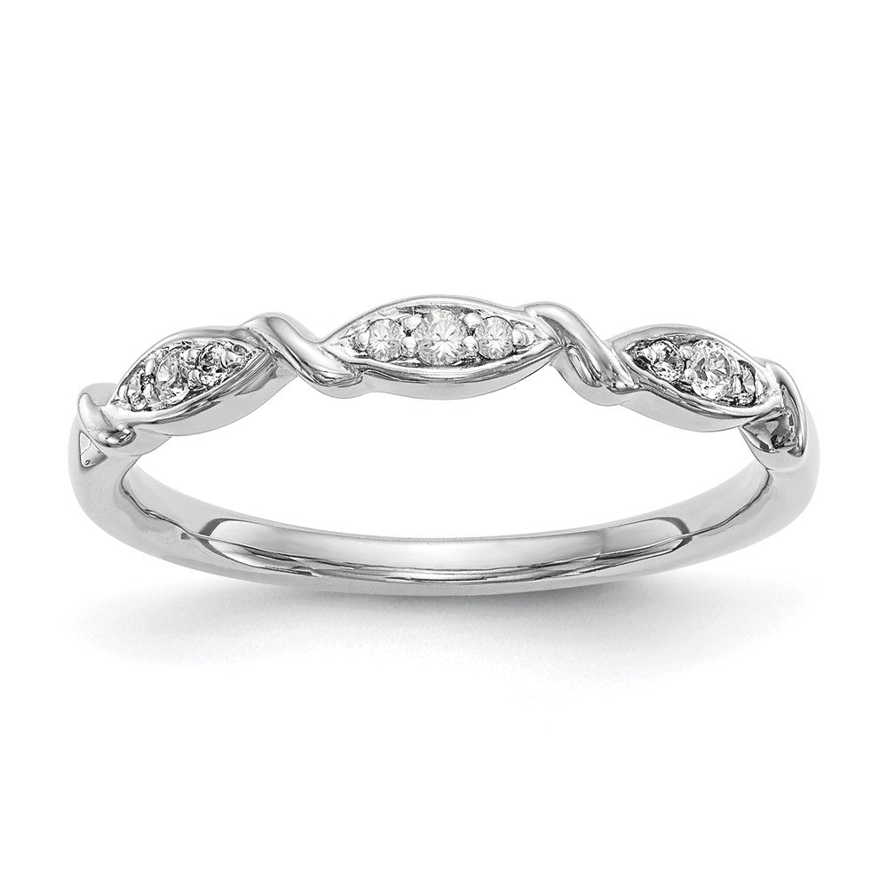 14K White Gold Real Diamond Band