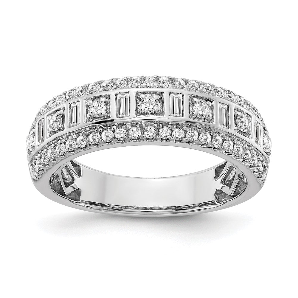 14k White Gold Real Diamond Band