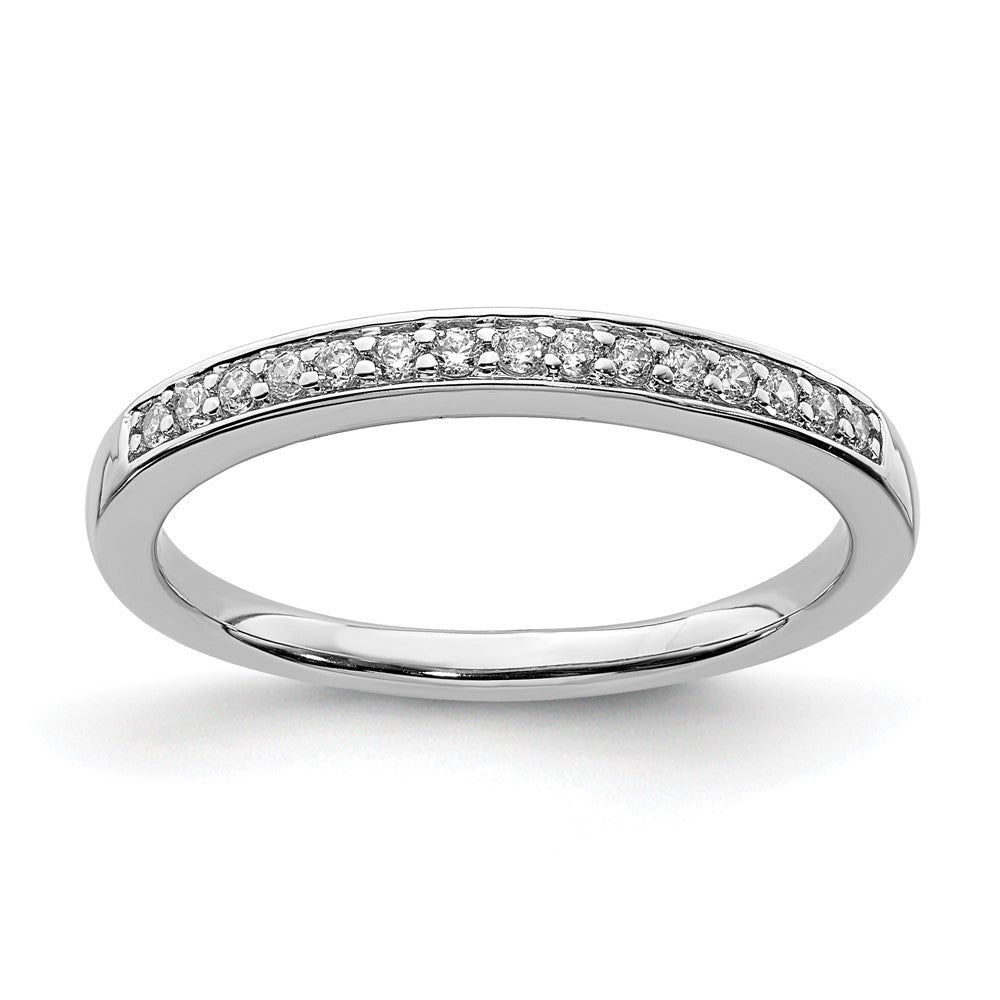 14k White Gold Real Diamond Band