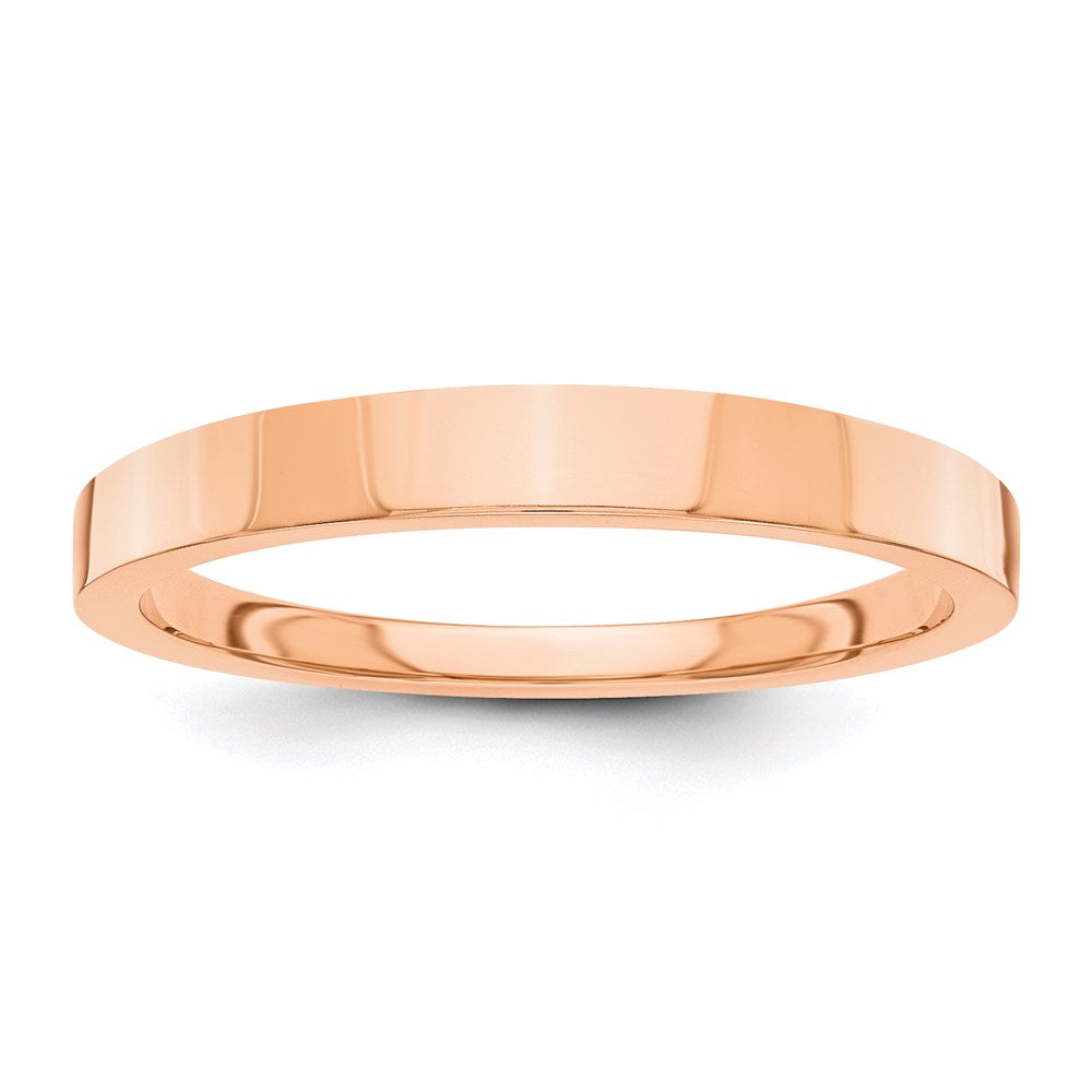 Solid 10K Rose Gold 3mm Tapered Polished Men's/Women's Wedding Band Ring Size 7