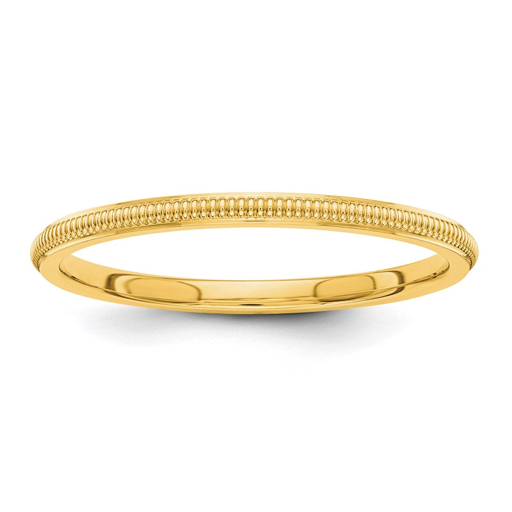 Solid 10K Yellow Gold 1.5mm Milgrain Men's/Women's Weddi