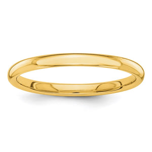 Solid 10K Yellow Gold Polished 2mm Men's/Women's Wedding Band Ring Size 5