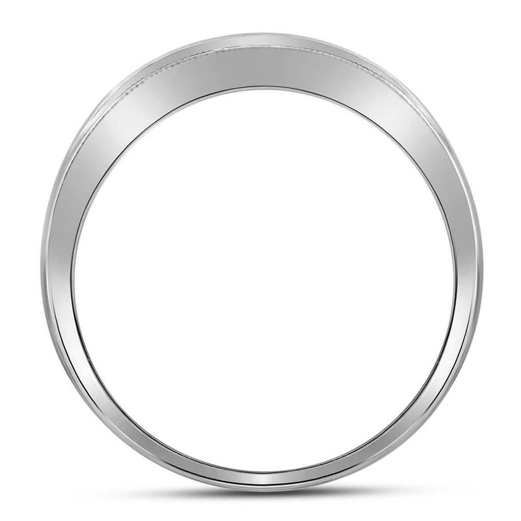 14k White Gold Round Diamond Single Row Band Ring 1/4 Cttw