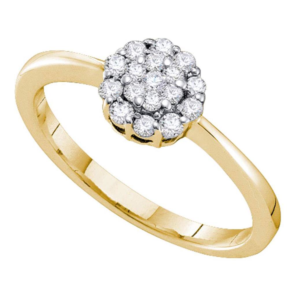 1/4CT-Diamond FLOWER RING