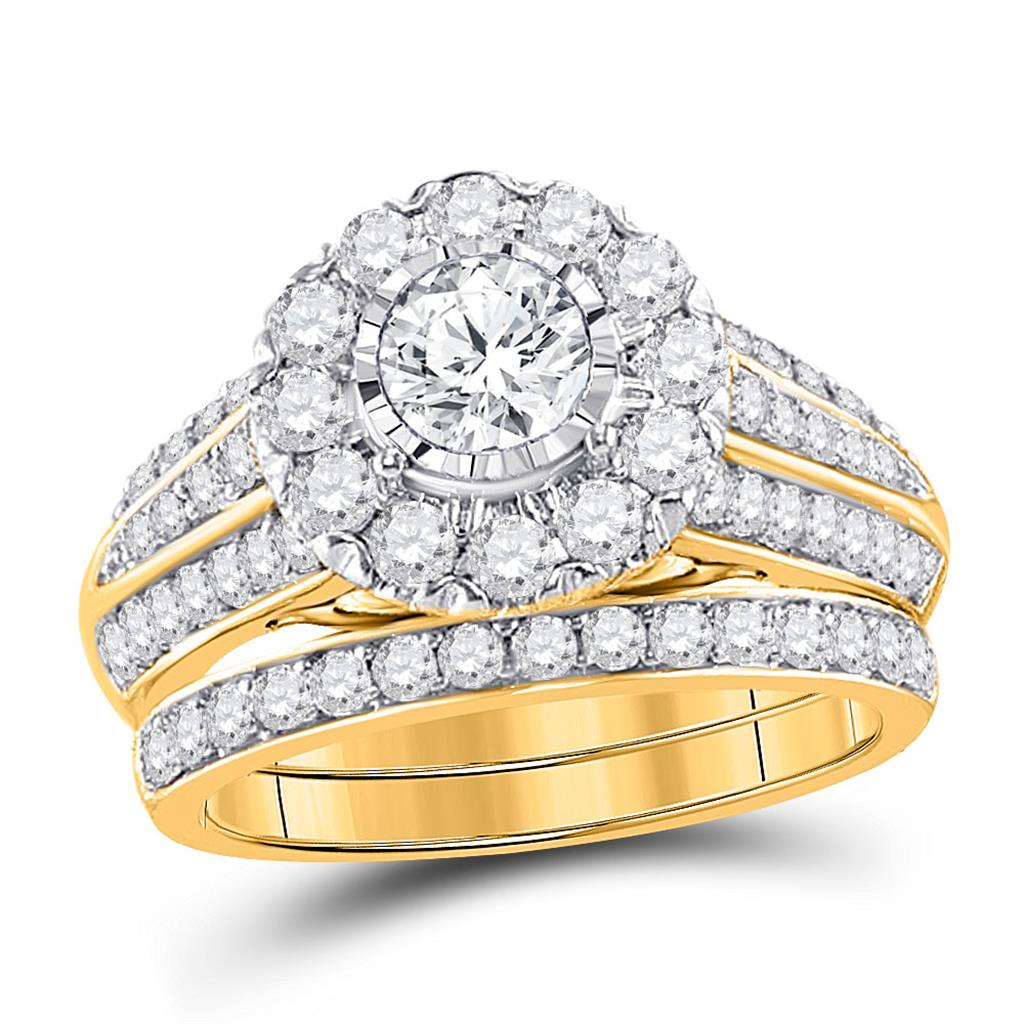 2CTW-Diamond 1/2CT-CRD BELLISIMO BRIDAL SET CERTIFIED