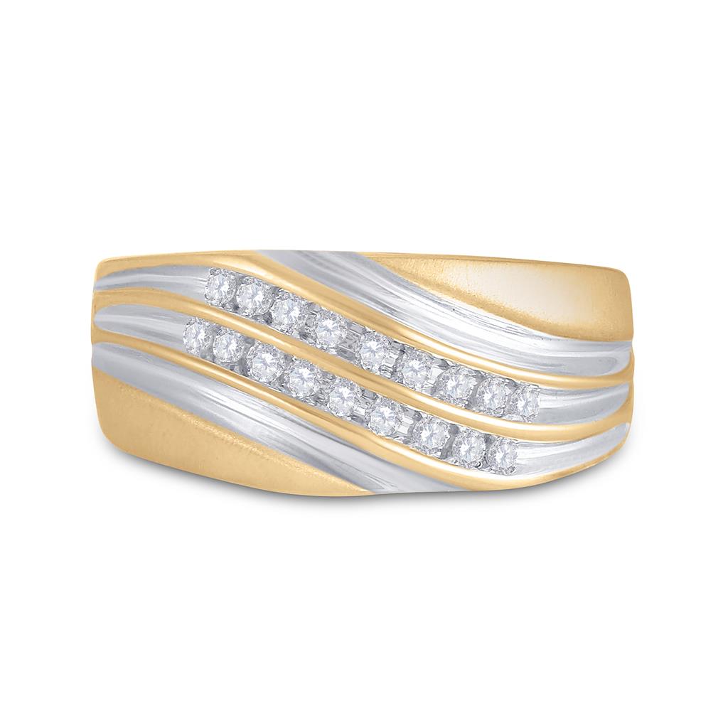 10k Yellow Gold Round Diamond Wedding Band Ring 1/4 Cttw