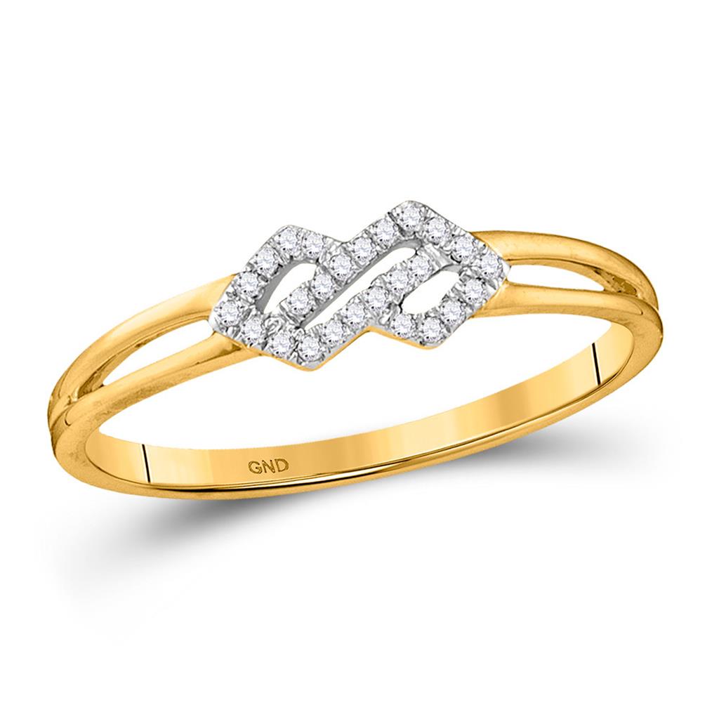 10k Yellow Gold Round Diamond Fashion Ring 1/12 Cttw