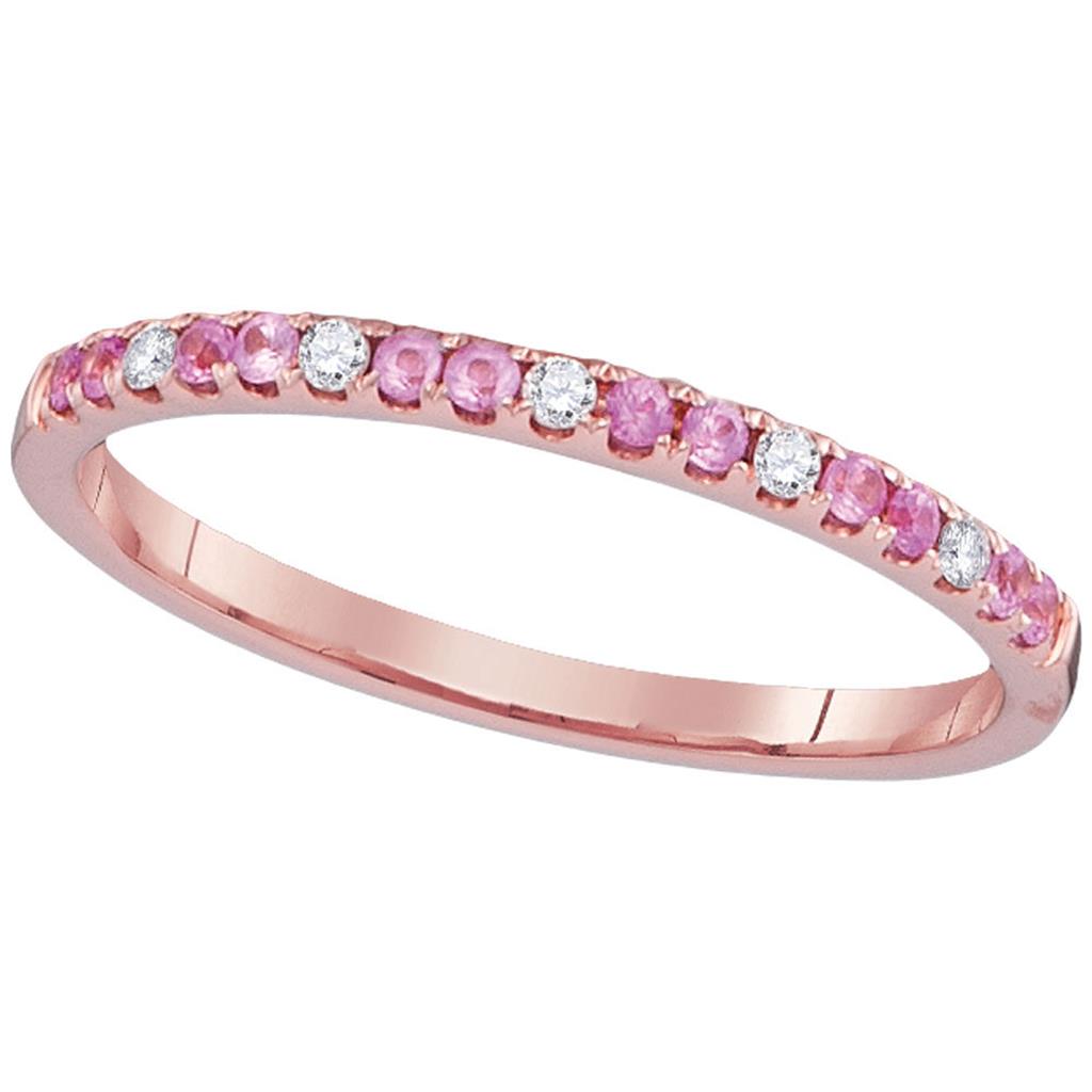 1/20CTW-Diamond 1/8CT-PINK SAPPHIRE BAND