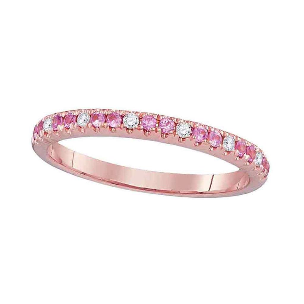 1/20CTW-Diamond 1/6CT-PINK SAPPHIRE BAND