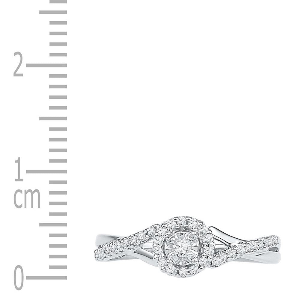 14k White Gold Round Diamond Solitaire Bridal Engagement Ring 1/4 Cttw