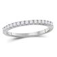 10k White Gold Round Diamond Wedding Single Row Band 1/4 Cttw