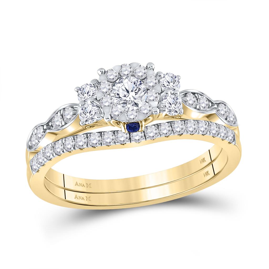 3/4CTW-Diamond 1/120CT SAPPHIRE CHERIE BRIDAL SET